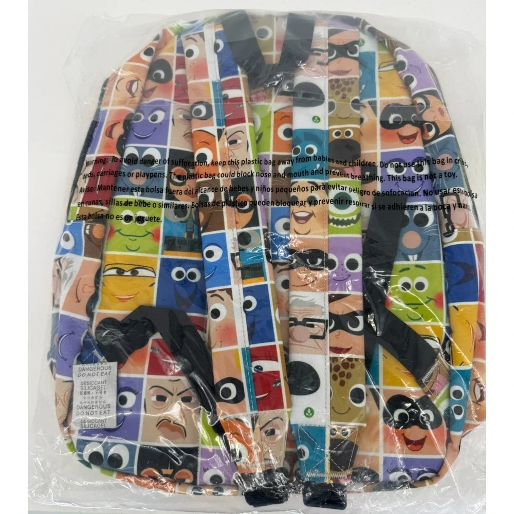 Disney Pixar Character‎ Faces Backpack Boworld All-Over Print School Bag NEW